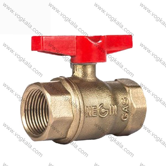 بال ولو گازی دسته خروسكی دنده ای برنجی نگین