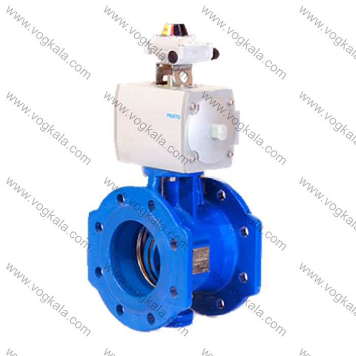 شیر پروانه ای فلنجدار گیربكسی چدنی با جک بادی میراب