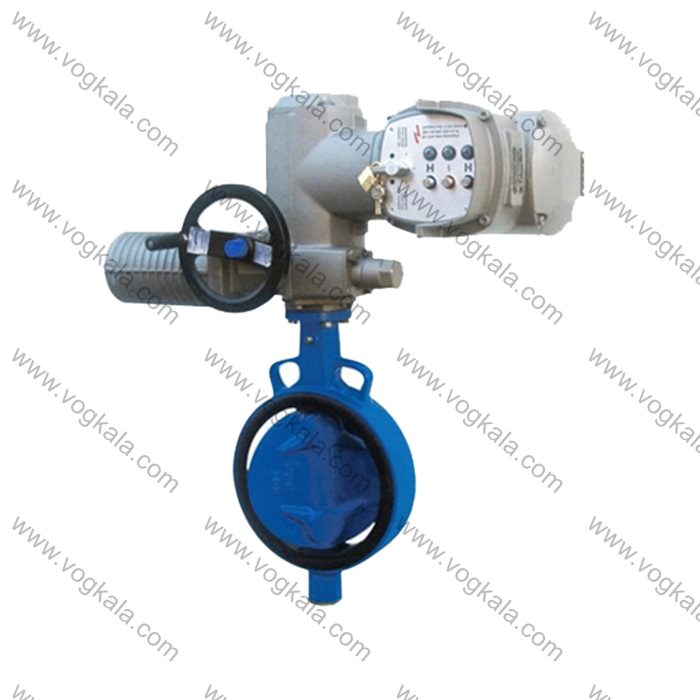 شیر پروانه ای ویفری چدنی با عملگر برقی AUMA NORM میراب