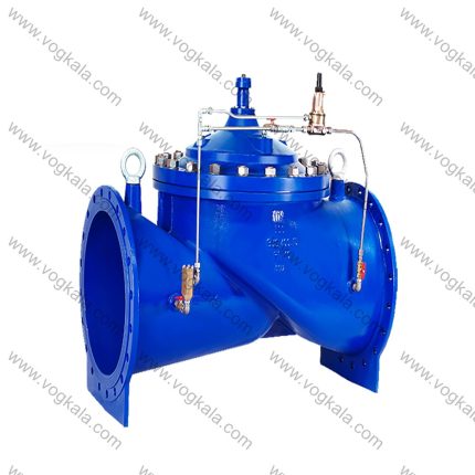 شیر اطمینان فلنجدار چدنی با پایلوت میراب