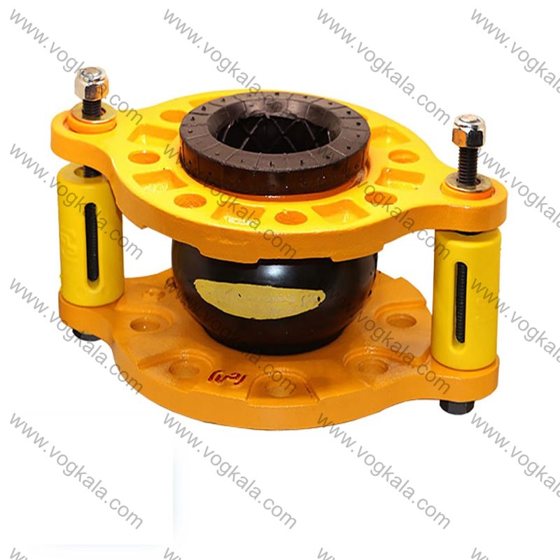 لرزه گیر لاستیکی فلنجدار مهاردار بلادری پلاس قرمزآبی ارتعاشات صنعتی