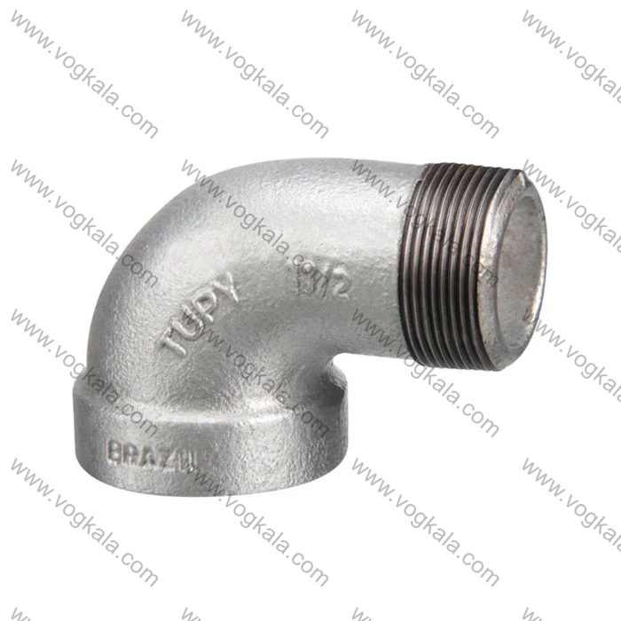 چپقی دنده ای 90 درجه گالوانیزه Tupy توپی برزیل